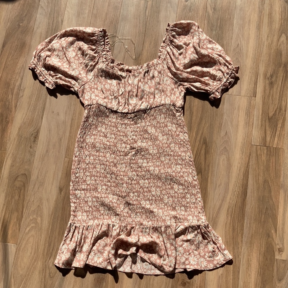 3/$33 Lily rose dress floral print Smocked puff sleeve cottagecore boho M jr - Picture 9 of 16